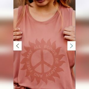 Spiritual Gangster Peace Graphic Tank Top Sz M L